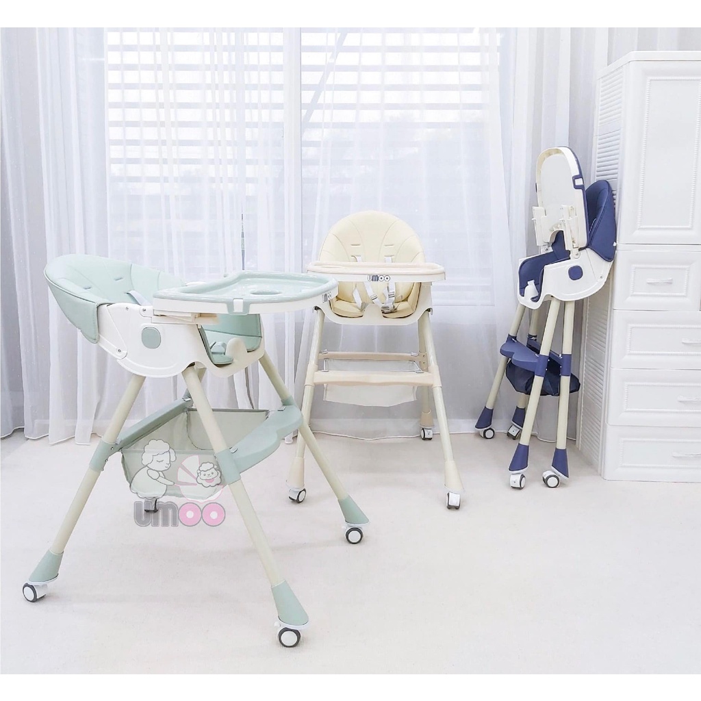 Ghế ăn dặm cho bé Umoo điều chỉnh độ cao linh hoạt , ngã lưng 5 cấp độ - Shop Em Bé