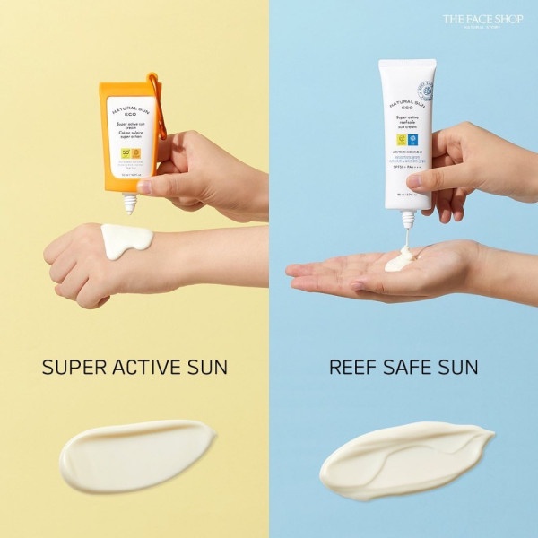 Kem Chống Nắng Bảo Vệ Da Toàn Diện THE FACE SHOP Natural Sun Eco Super Active Reef-Safe Sun Cream SPF50+PA++++ 80ml