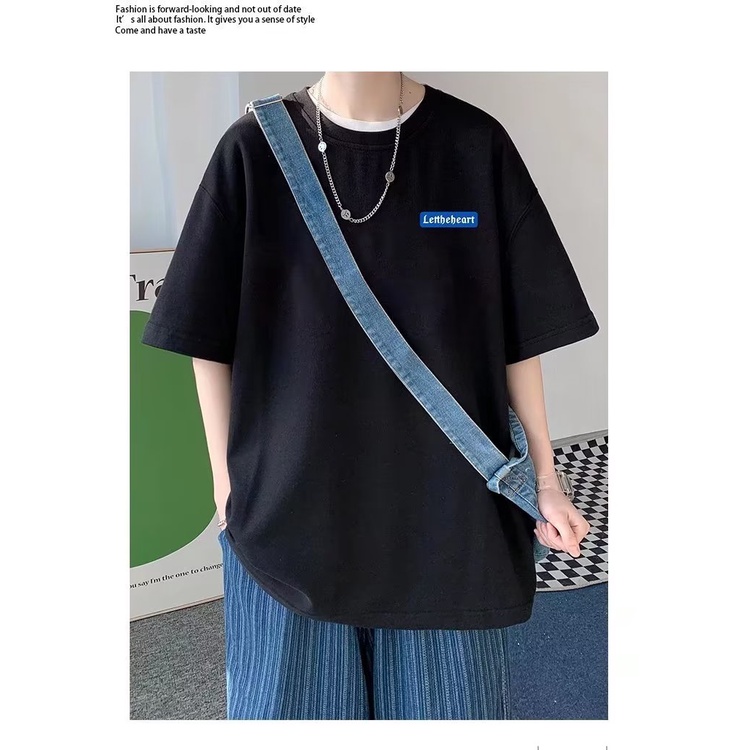 Áo Thun Tay Ngắn Cổ Tròn Dáng Rộng In Chữ Thời Trang Mùa Hè 2323 Cho Nam