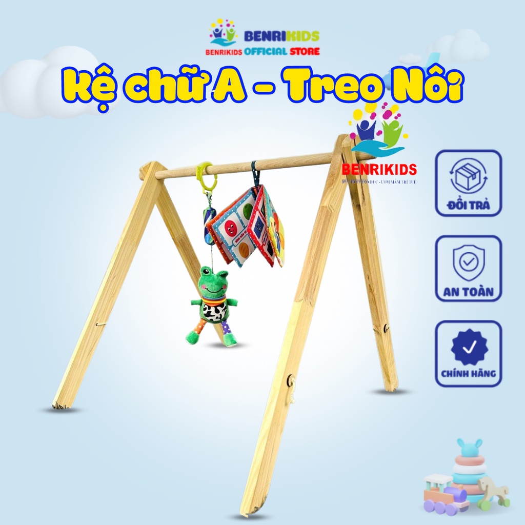 Kệ Chữ A Bằng Gỗ Cho Bé Đồ Chơi Vận Động Cho Bé Sơ Sinh BENRIKIDS