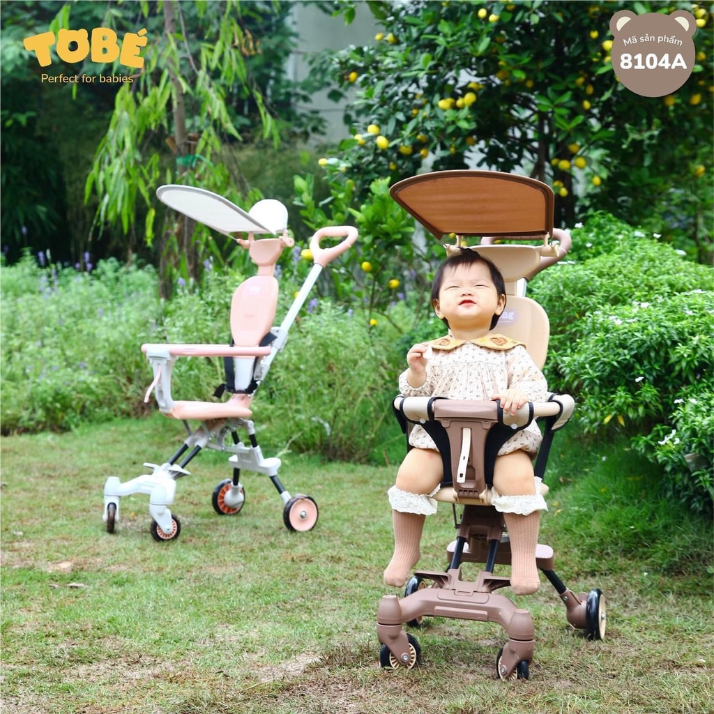 Xe đẩy Olwen Plus Tobé đảo chiều siêu gấp gọn có đệm và mái che tiện lợi 8104A