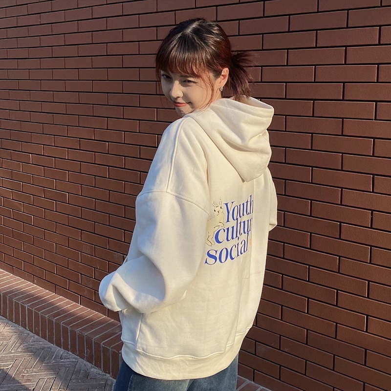 Áo khoác Nỉ Nam/Nữ màu kem NEWRB HOODIE ZIPPER-Beige