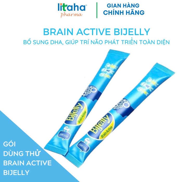 (Gói dùng thử) Brain Active Bijelly- Bổ Sung DHA, Giúp Phát Triển Não Bộ- Hàng chính hãng BIMIPharma dạng Thạch