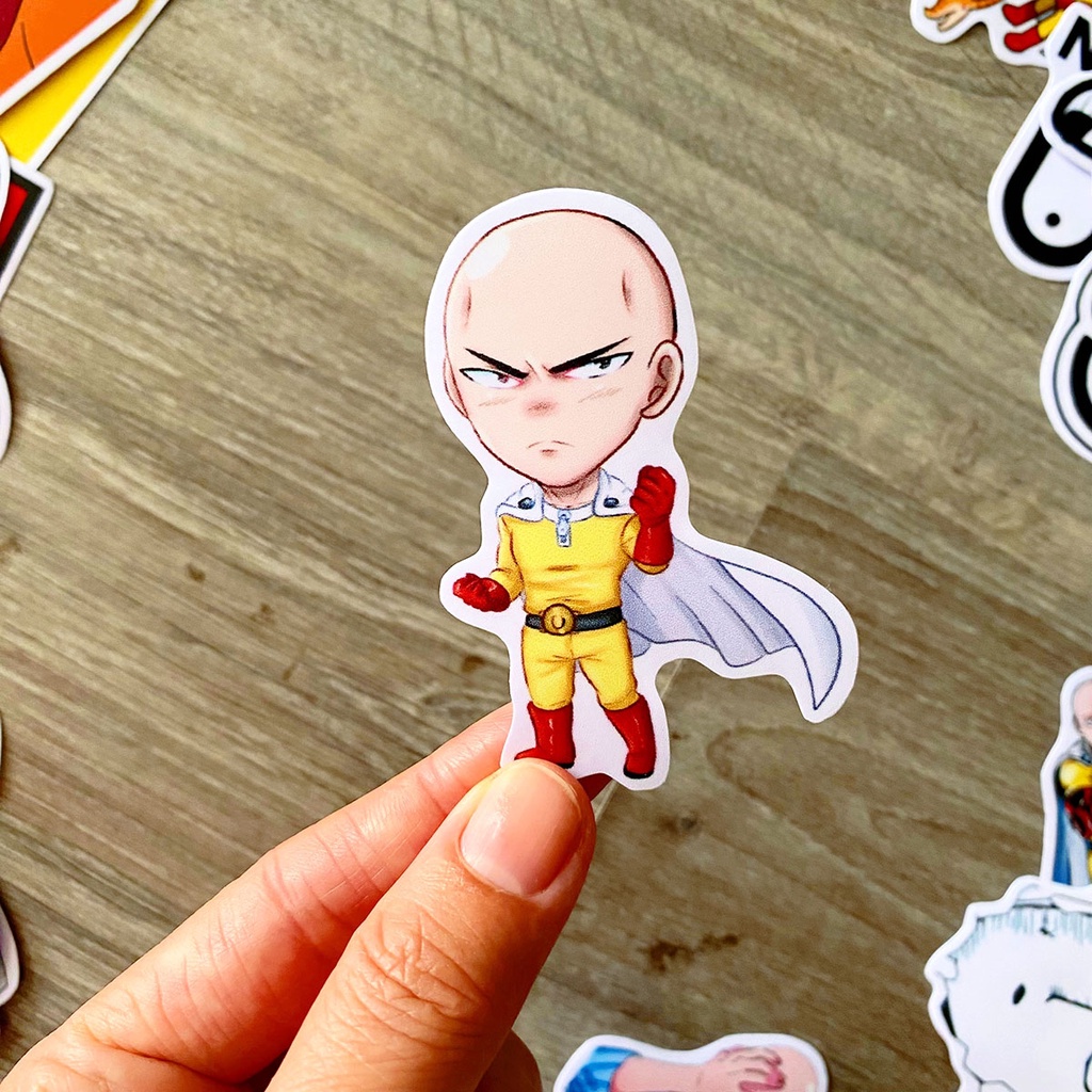 Sticker Chủ Đề ONE PUNCH MAN Hình Dán Decal Chất Lượng Cao Chống Nước Trang Trí Va li, Xe, Laptop, Nón Bảo Hiểm