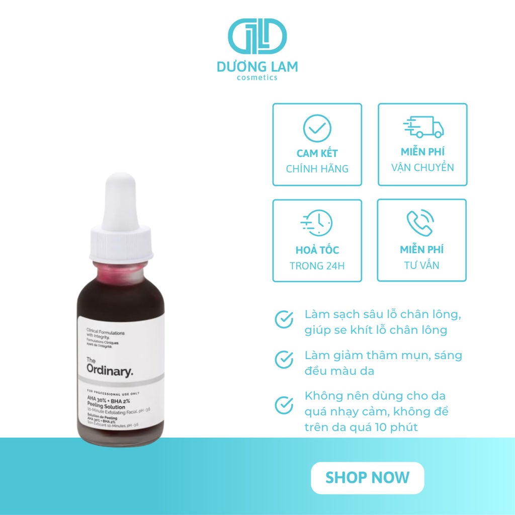 Peel da sinh học The Ordinary AHA 30% + BHA 2% Peeling Solution 30ml