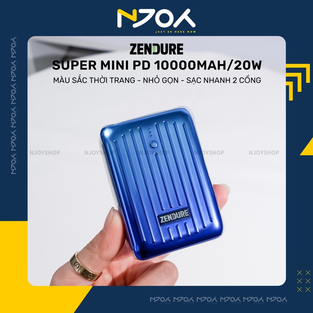 Sạc Dự Phòng 10000mAh Zendure Super Mini Siêu Nhỏ Gọn Hỗ Trợ 2 Cổng Sạc Nhanh PD 20W Cho Điện Thoại Máy Tính Bảng