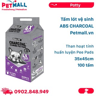 Tấm lót vệ sinh ABS CHARCOAL 35x45cm - 100 tấm than hoạt tính huấn luyện Pee Pads Petmall