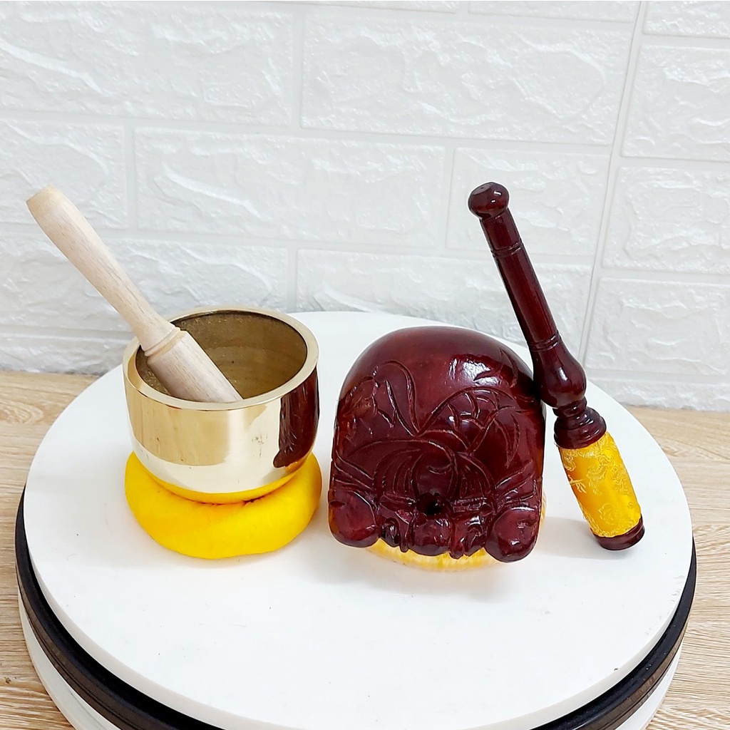 Bộ Chuông Mõ 3.5 inch Tụng Kinh Tại Nhà