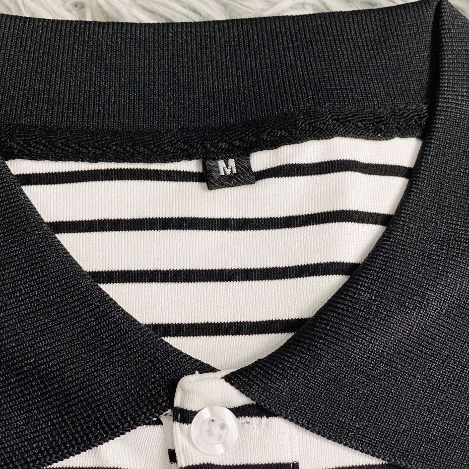 Áo POLO Tay Ngắn Nam Nữ Dáng Suông Họa Tiết Kẻ Sọc Màu Sắc Đơn Giản Thời Trang Mùa Hè Dành Cho Nam Nữ