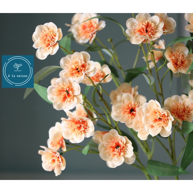 Cành hoa bạch đàn 75cm từ lụa mềm mại trang nhã dùng thiết kế trang trí nột thất, decor chụp ảnh