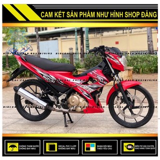 Tem rời raider xăng cơ mẫu zin dán xe đỏ