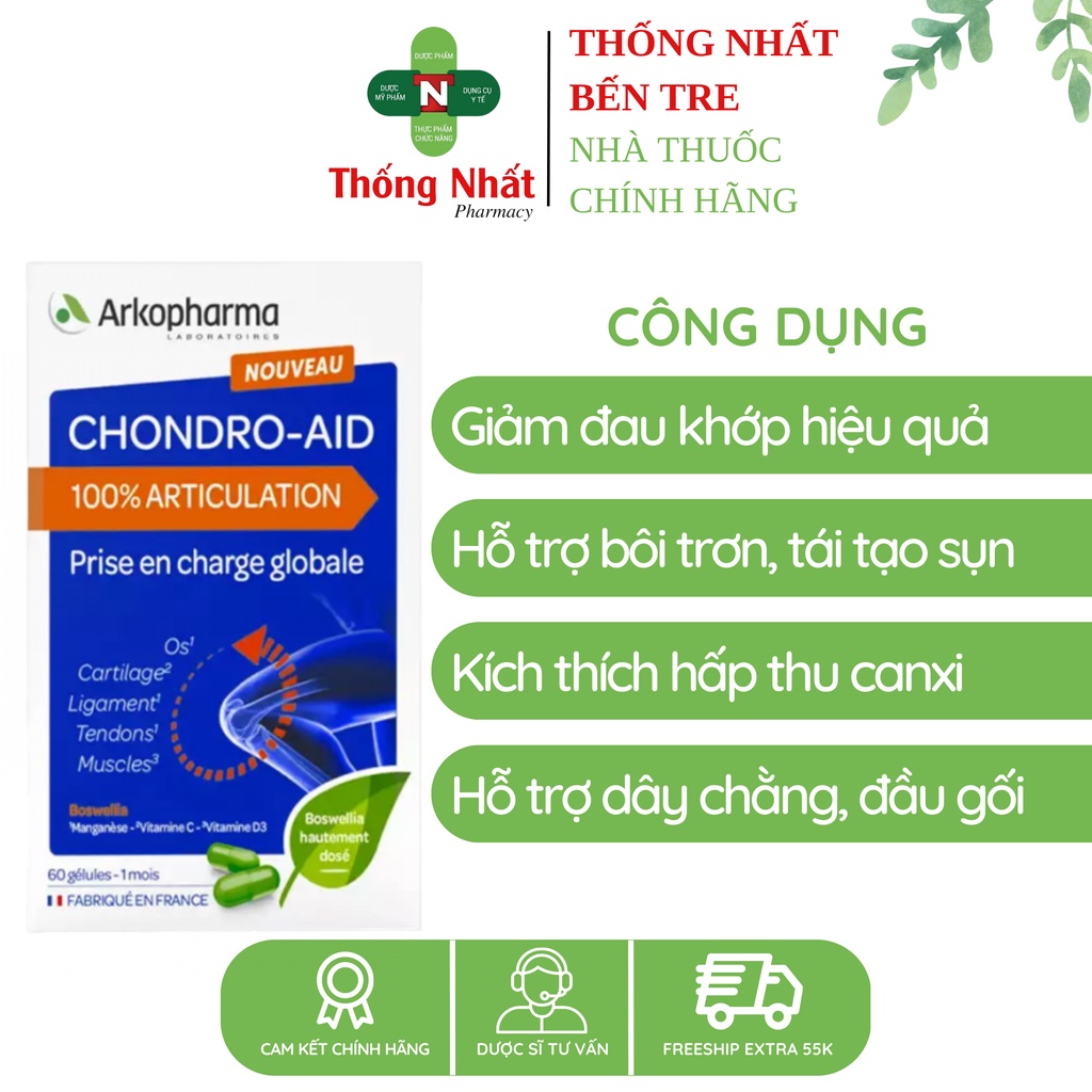 Viên uống Chondro-aid 100% Articulation giảm đau xương khớp chiết xuất nhũ hương Sagen