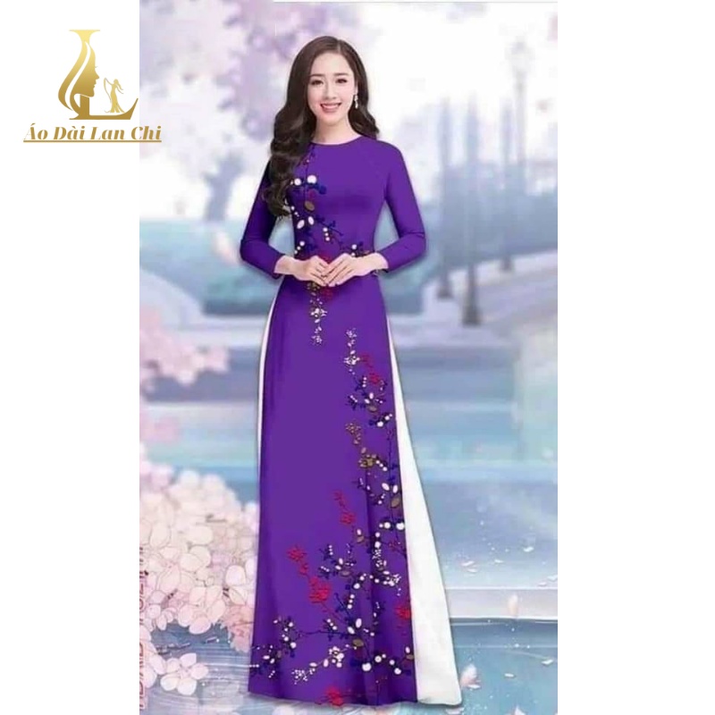 Tà Áo Dài Việt 3d ( Ad 018 ) Hoạ Tiết Hoa Văn Màu Sắc Trẻ Đẹp Sang Trọng Kiểu Dáng Mới Lạ - Lan Chi