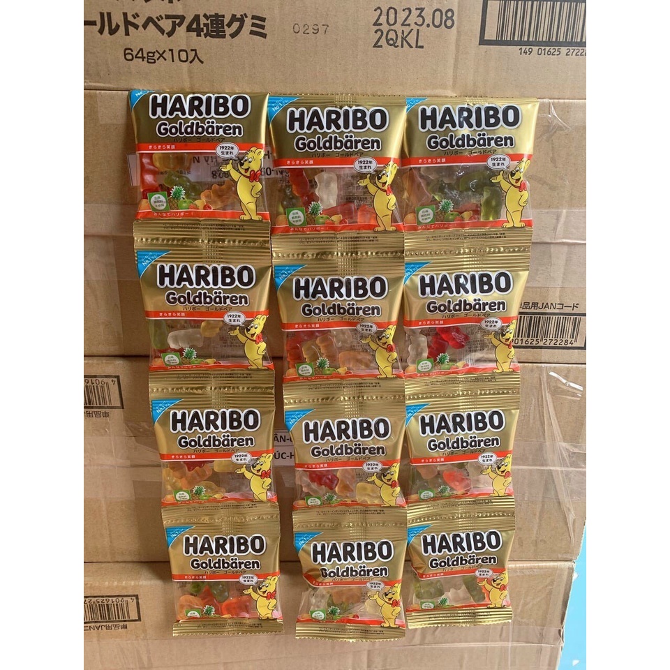 ( Mua 6 gói tặng 1 gói ) Kẹo dẻo HARIBO 1 gói 16g) Nhật Bản cho bé từ 2 tuổi