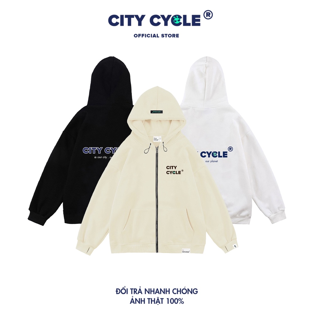 Áo hoodie zip Local Brand khoác chống nắng City Cycle nỉ cua form rộng oversize unisex