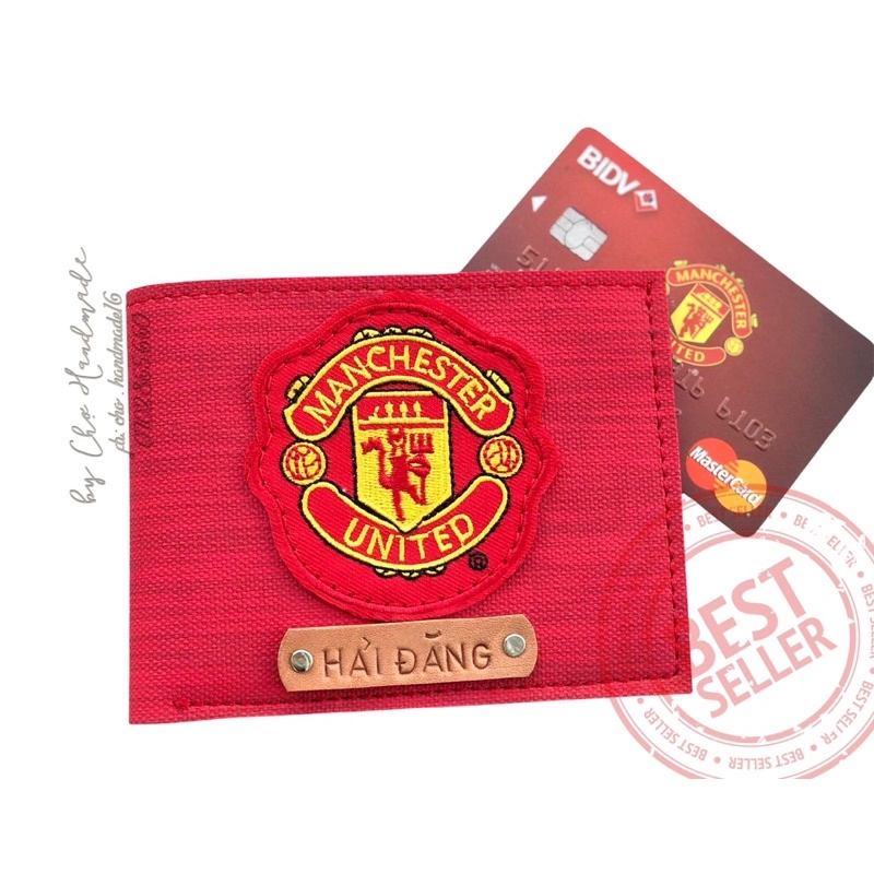 (Chat chốt tên-chọn màu) ví tiền logo bóng đá MU manchester đá banh
