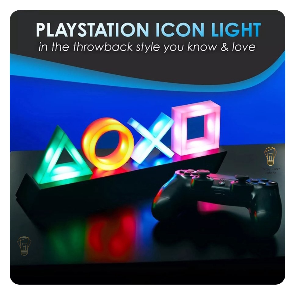 Đèn Led Energy Green Lighting Decor Mô Hình Nút Bấm Playstation PS4 DL-5005 - Nháy Theo Nhạc, Cảm Biến Âm Thanh