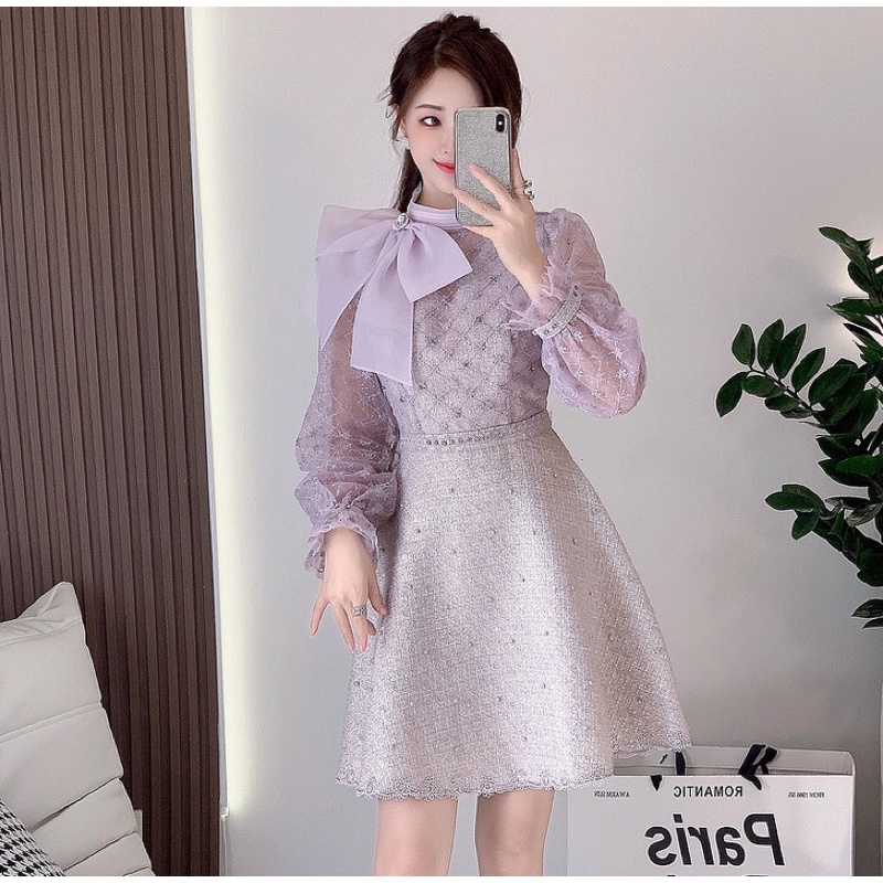 Đầm dạ tweed xinh