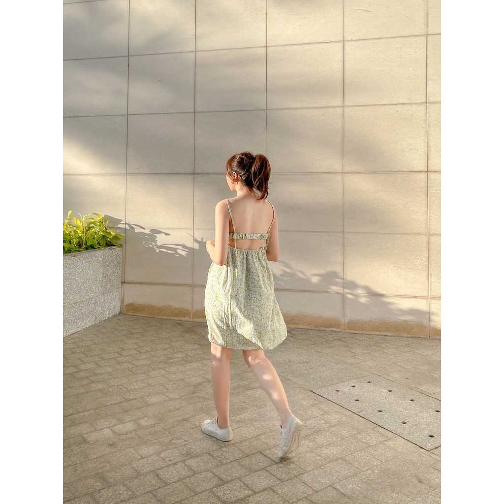 Váy hoa hai dây dáng ngắn mặc đi biển, đi chơi sang chảnh - munn.store