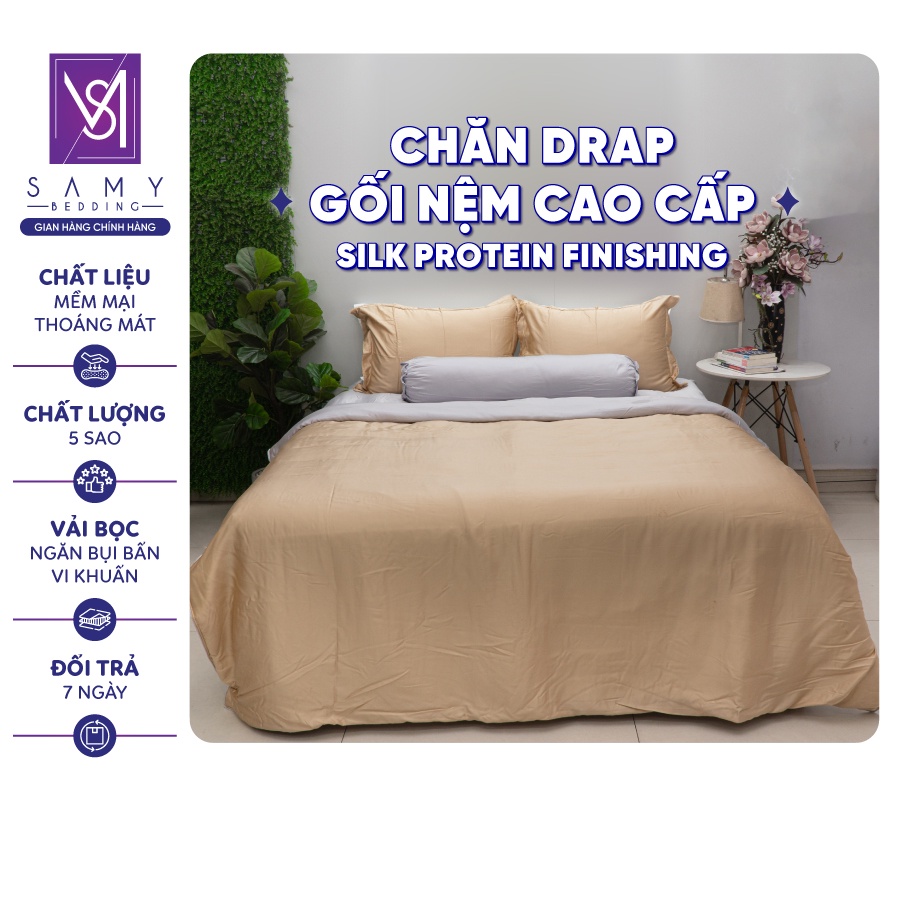 Bộ Chăn Ga Gối Lụa Tencel Premium Coolsilk SAMY BEDDING Mát Mịn Mềm Mượt