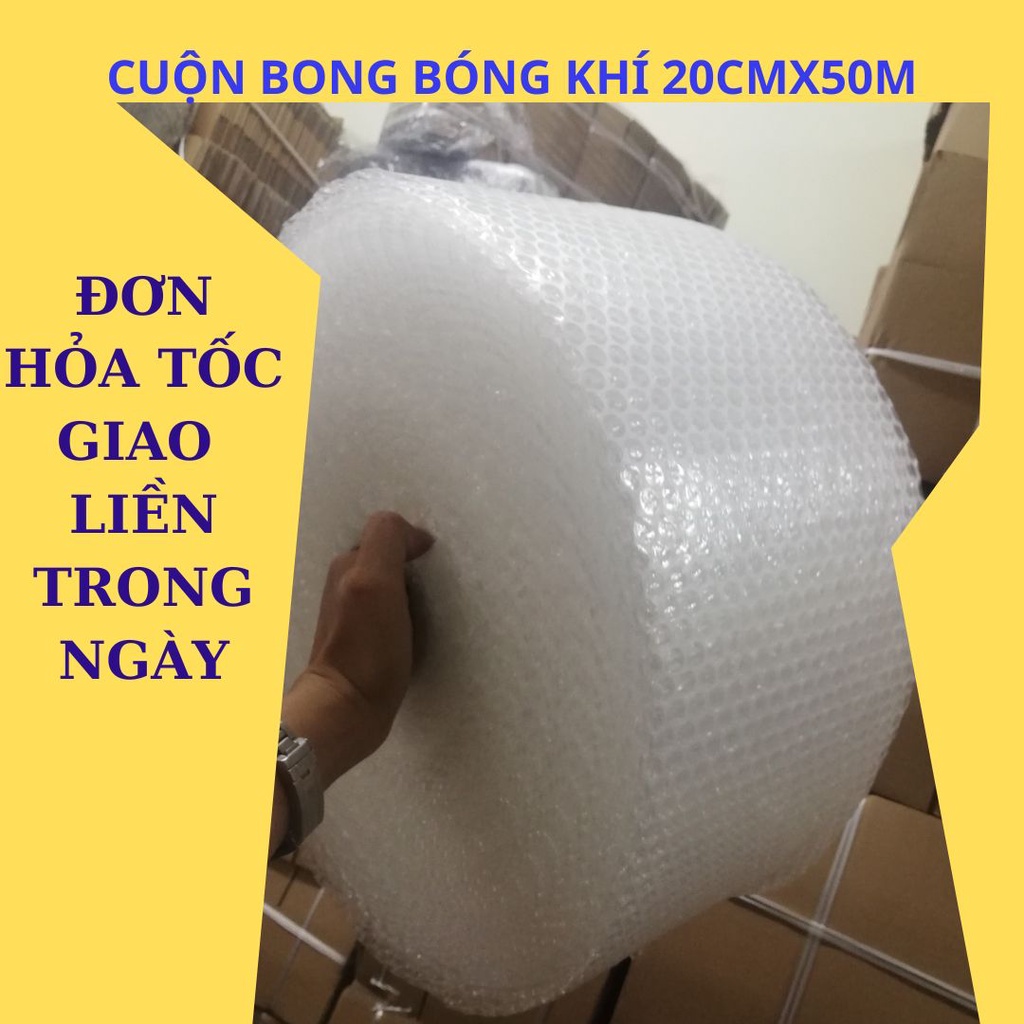 Cuộn bong bóng khí ,xốp hơi, xốp khí màn bọc chống va đập gói hàng 20X50M