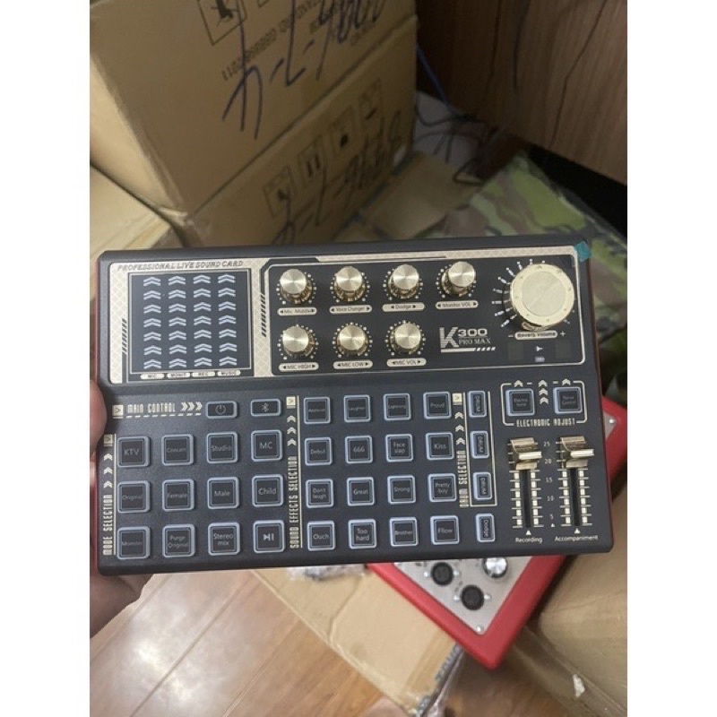 Soundcard K300 PRO MAX bản nâng cấp – Soundcard chuyên thu âm, livestream, karaoke online – Livestream được 3 điện thoại
