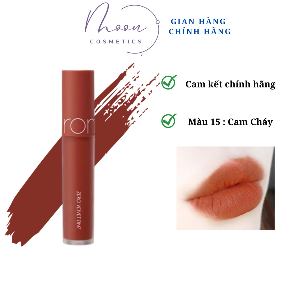 Son Kem Lì Romand Zero Velvet Tint Màu 15 Rusk Rusk: Cam Cháy