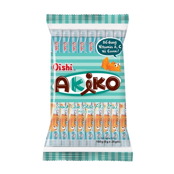 Snack Que Oishi AKIKO Có Nhân - Snack Oishi Đủ vị 140gr 20 que