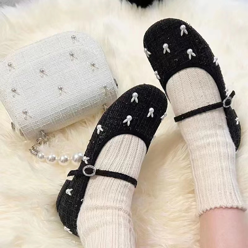 Giày Mary Jane Gót Thấp Mũi Tròn Phong Cách Retro Mùa Xuân 2023 Mới Cho Nữ