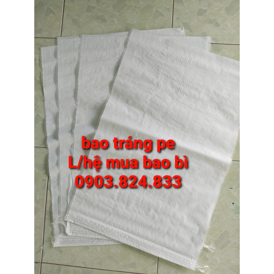 Combo 50 cái bao trắng tráng PE bên ngoài khổ 45 x 70