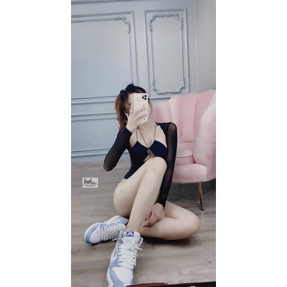 Áo body suit pha lưới khoét ngực sexy đi chơi đi biển siêu đẹp