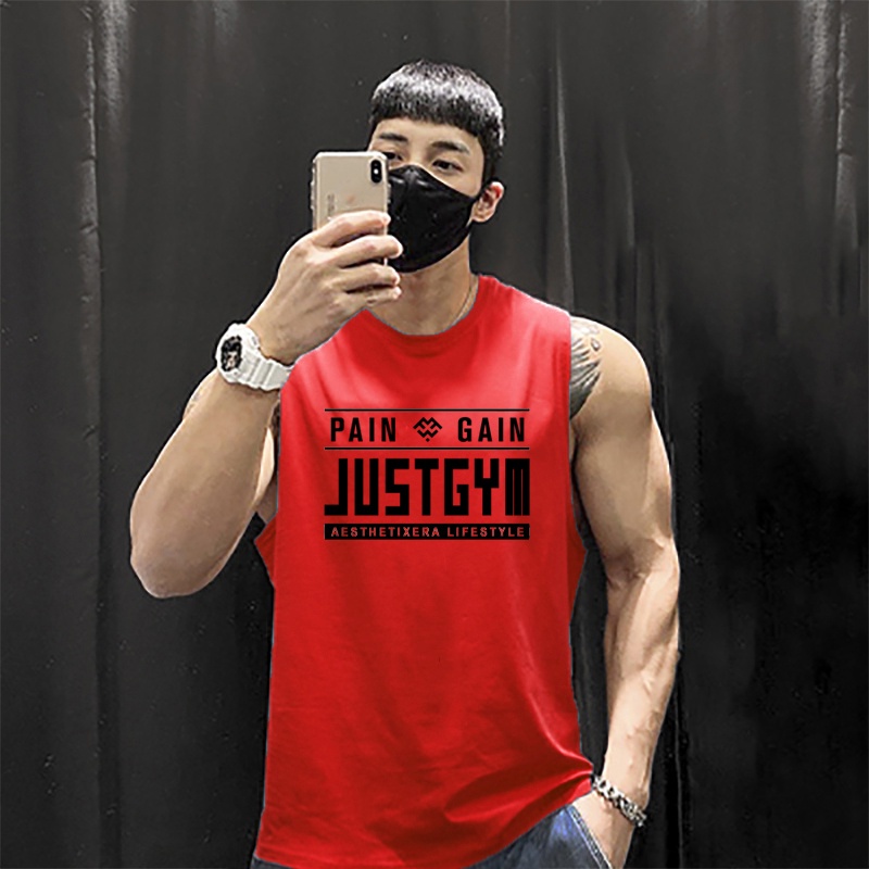 Áo thun ba lỗ tanktop nam tập gym In hình 𝐏𝐀𝐈𝐍 𝐆𝐀𝐈𝐍 vải cotton thoáng mát hút mồ hôi nhiều màu đủ size