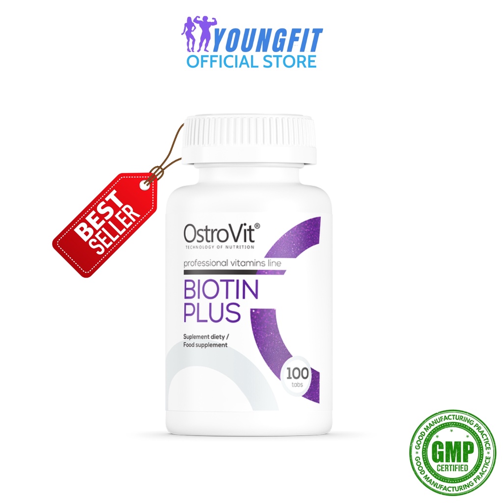 Viên Kẽm Biotin Selen Tốt Cho Da Tóc Móng Tay Khỏe Đẹp Điều Hòa Tiết Tố OstroVit (100 viên) - YoungFit x Best Nutrition