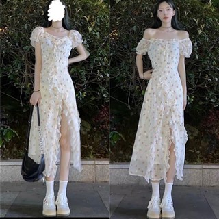 ĐẦM MAXI HOA CỔ U XẺ BÈO (KÈM VIDEO HÌNH THẬT)