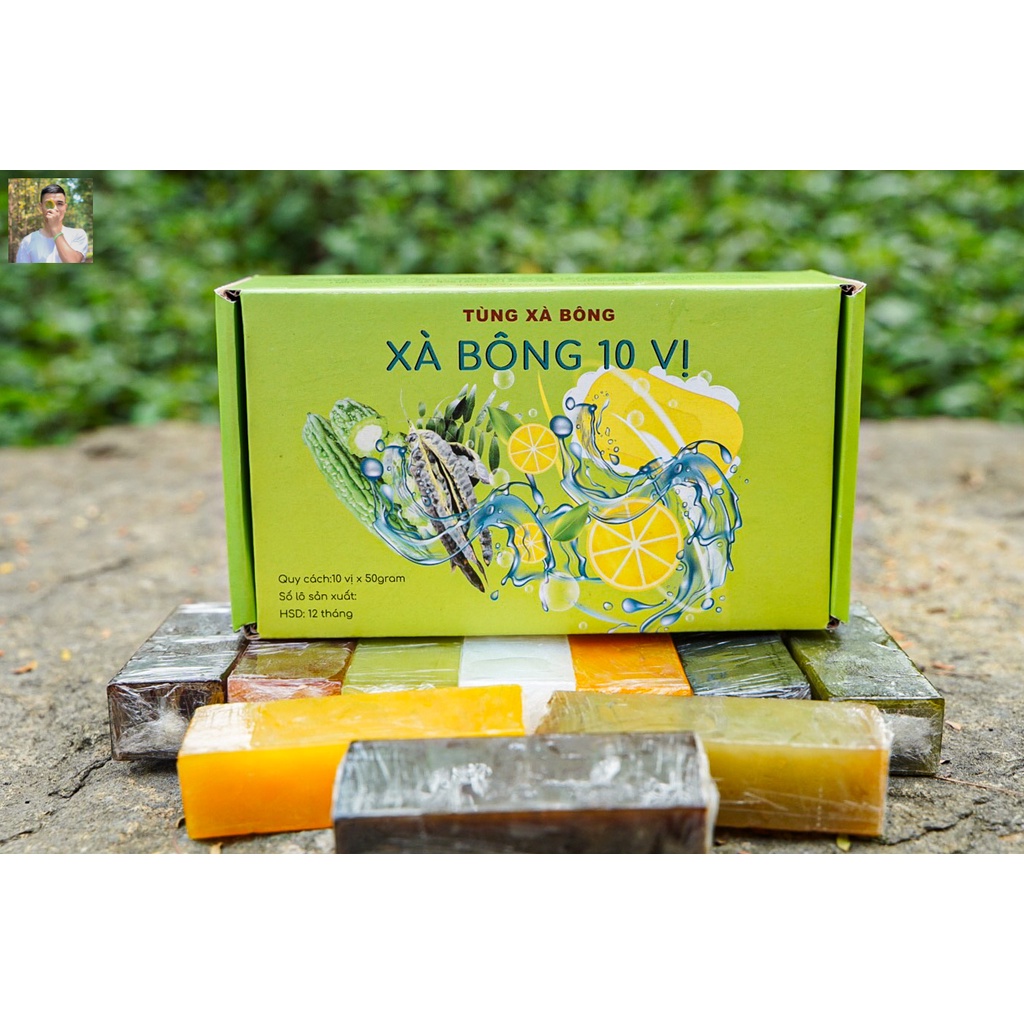 Xà Bông 10 Vị ( tặng hai túi lưới tạo bọt )