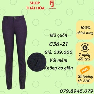 Quần tây Thái Hoà lưng cao 1 NÚT vải mềm không giãn C36