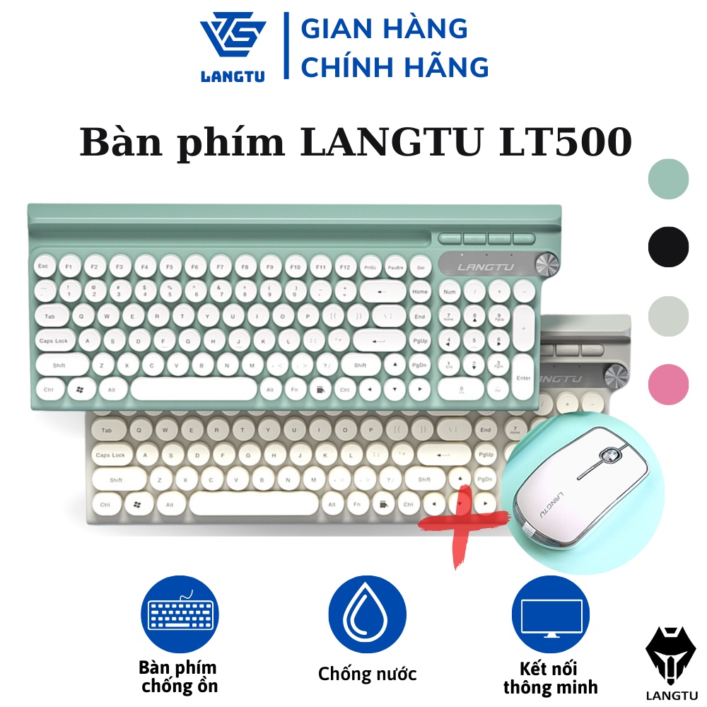 Bàn Phím Giả Cơ LT500 LANGTU Phụ Kiên Máy Tính Laptop PC Không Dây Kèm Chuột LT09