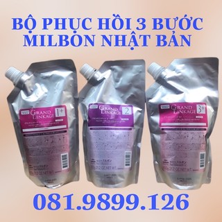 BỘ PHỤC HỒI TÓC HƯ TỔN 3 BƯỚC MILBON ( NHẬT BẢN)
