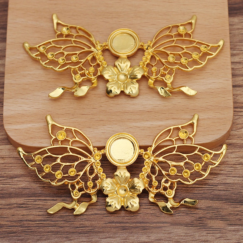 1 phiến đúc họa tiết bươm bướm 90.5mm*44mm nguyên liệu làm trâm làm trang sức có màu KC