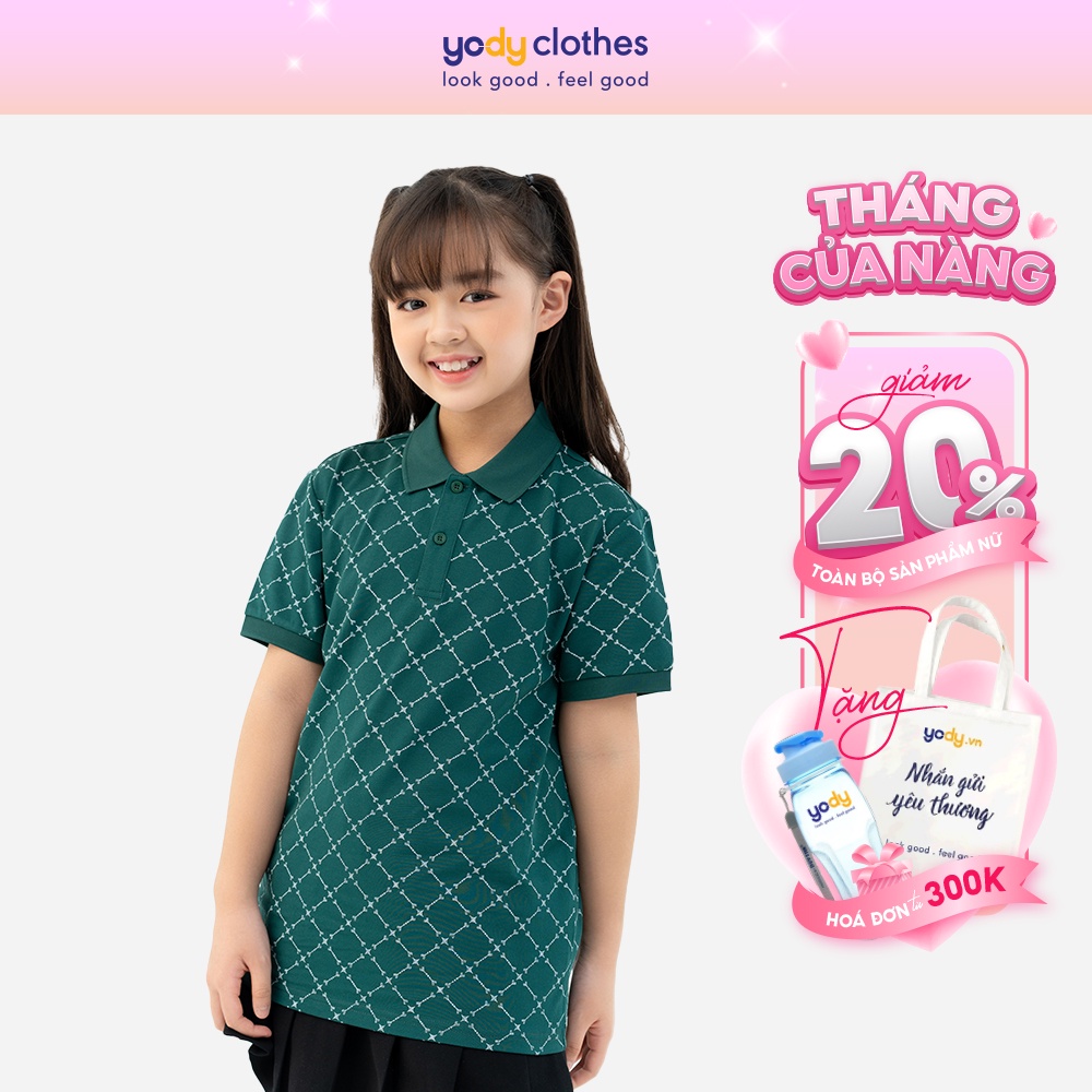 [SALE 30%] Áo polo trẻ em YODY in tràn hình ngôi sao cao cấp, an toàn cho da bé APK6092