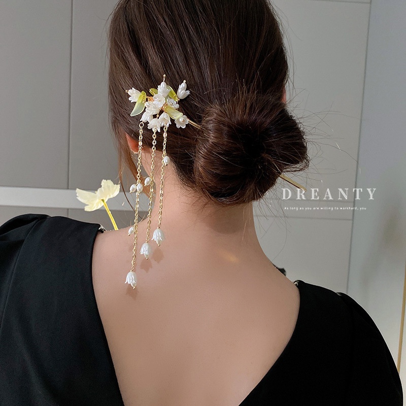 Trâm Cài Tóc Cổ khí chất hoa hồng kẹp tóc thiết kế cá tính kẹp tóc phụ kiện tóc cho nữ