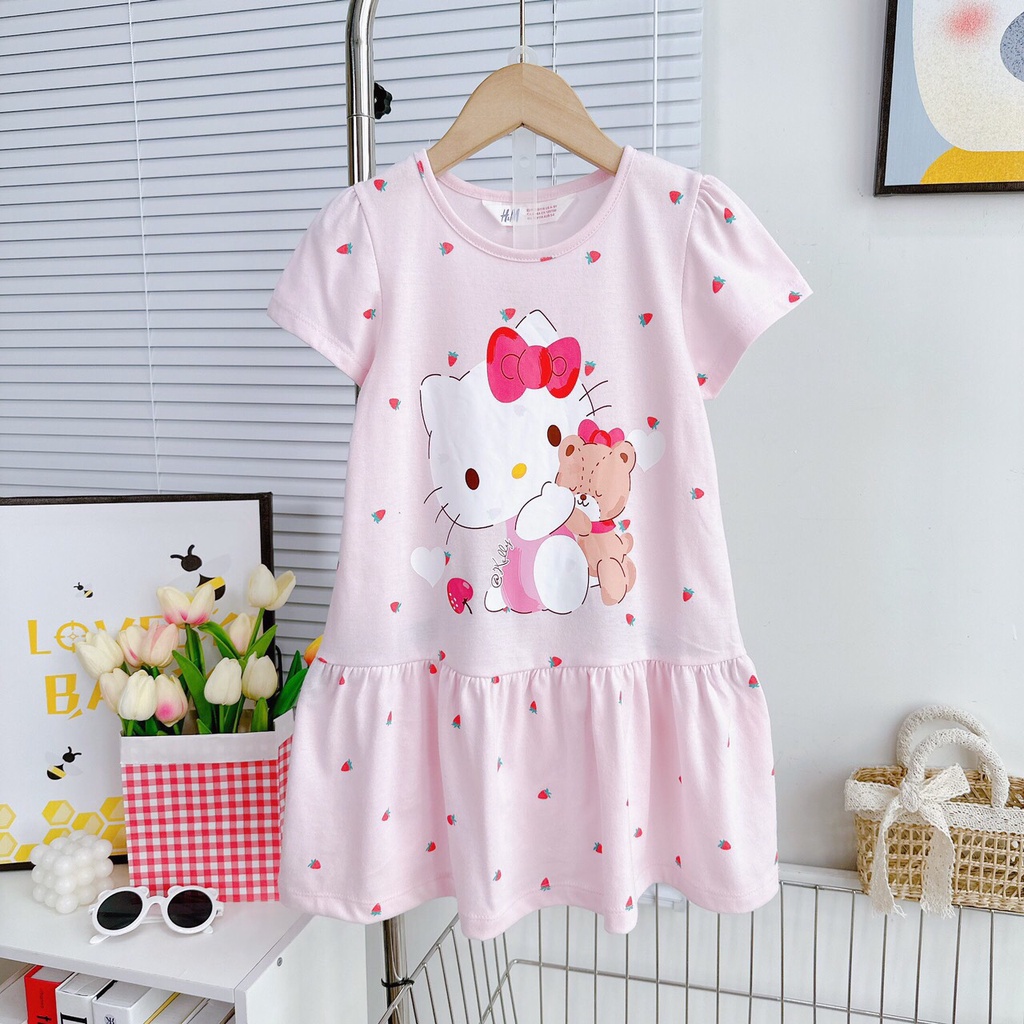 [14-38kg]Đầm Công Chúa Elsa xinh đẹp, Váy đầm cho bé gái thun cotton xuất mền mịn mát đáng yêu CUTECOLLECTION