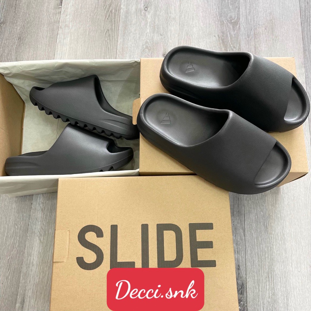 Full Box|Dép Yeezy Slide đen - ss22 Vân Nhám Siêu đẹp Hàng 11