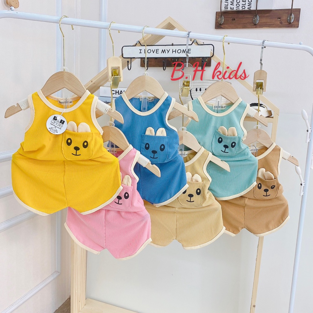 Bộ Ba Lỗ Cho Bé, Bộ Ba Lỗ Tăm Lạnh Tai Ngực Cho Bé Trai Bé Gái Từ 8 - 18kg