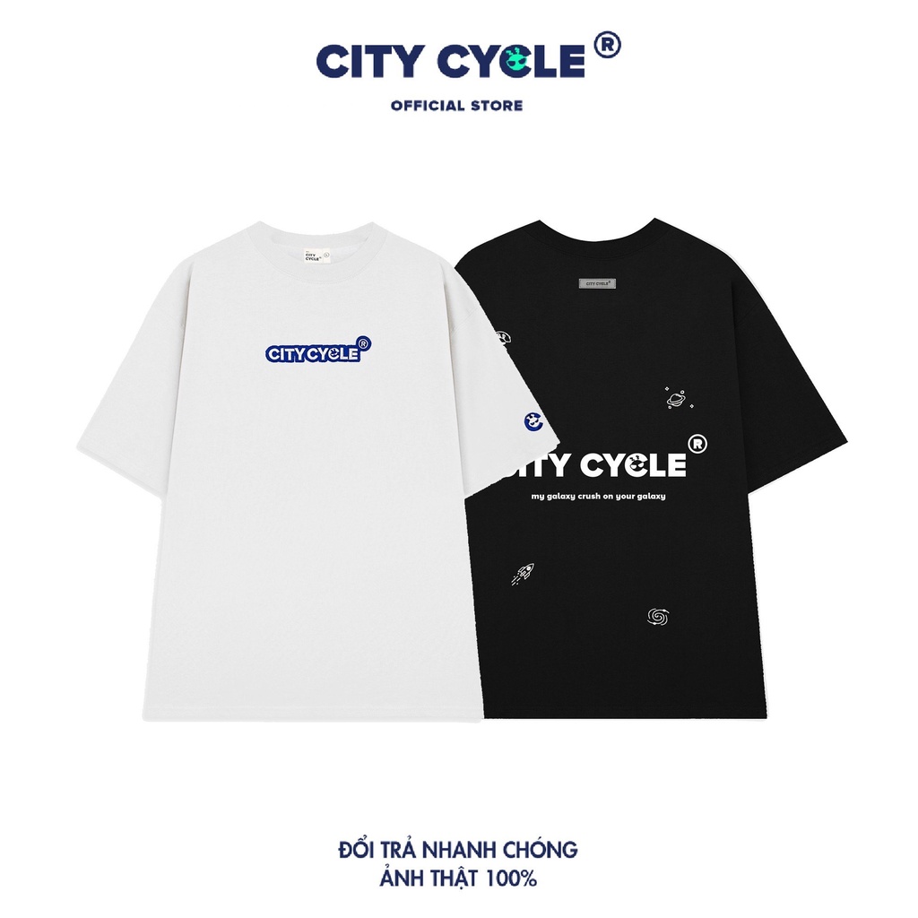 Áo thun local brand Galaxy City Cycle cotton thêu hình oversize nam nữ form rộng
