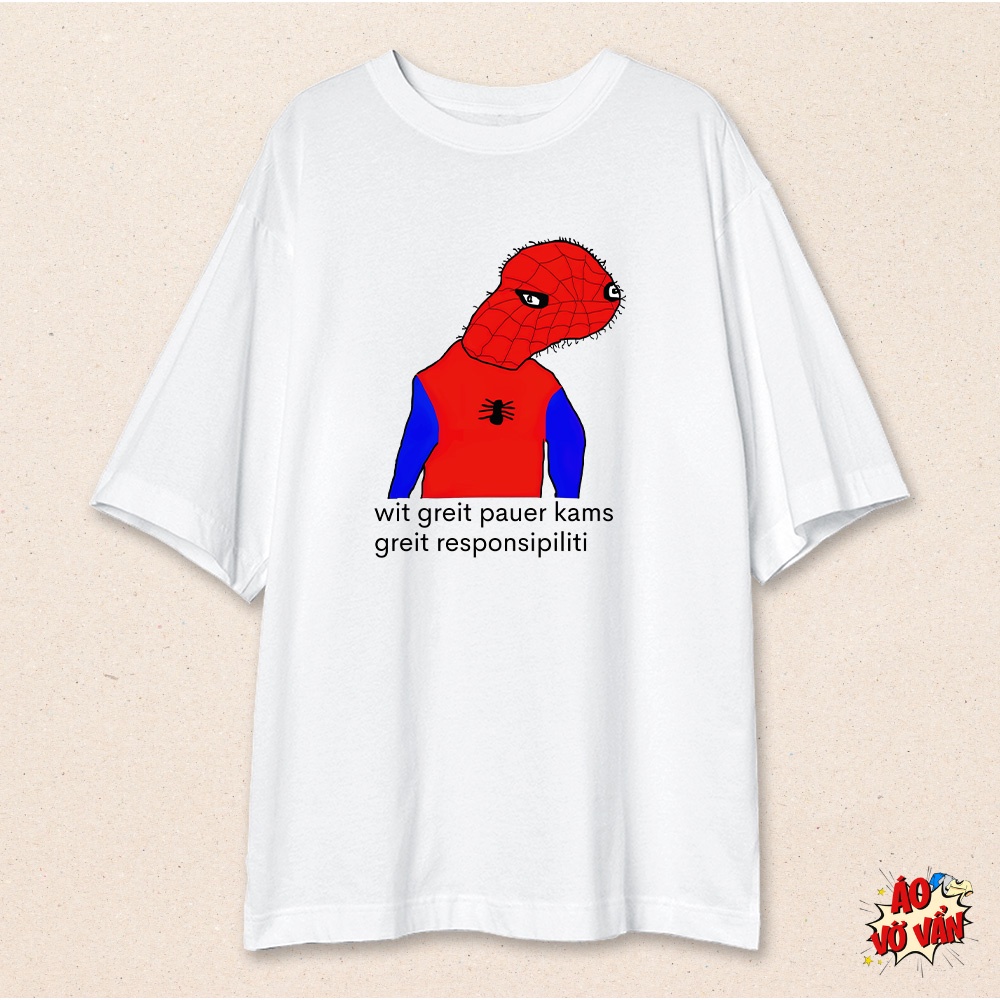 Áo thun cottol local brand Mảvel Người Nhện Thiểu Năng | Áo vớ vẩn | 230gsm 100% cotton vui nhộn