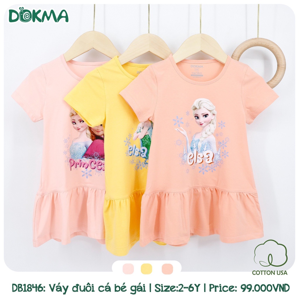 2-6Y Váy cộc tay bé gái Dokma DB1846