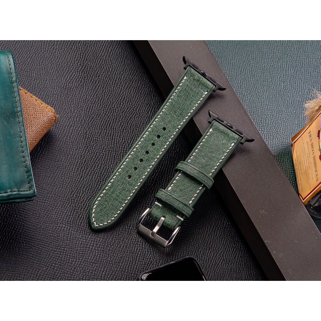 Dây da đồng hồ Babele dành cho Apple Watch SE và series 3,4,5,6,7,8 ultra size 38,40,41,42,44,45,49mm thương hiệu WEMODA
