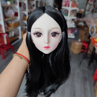 Đầu búp bê 60cm mắt 3D sáng gắn mi tự nhiên da trắng hồng