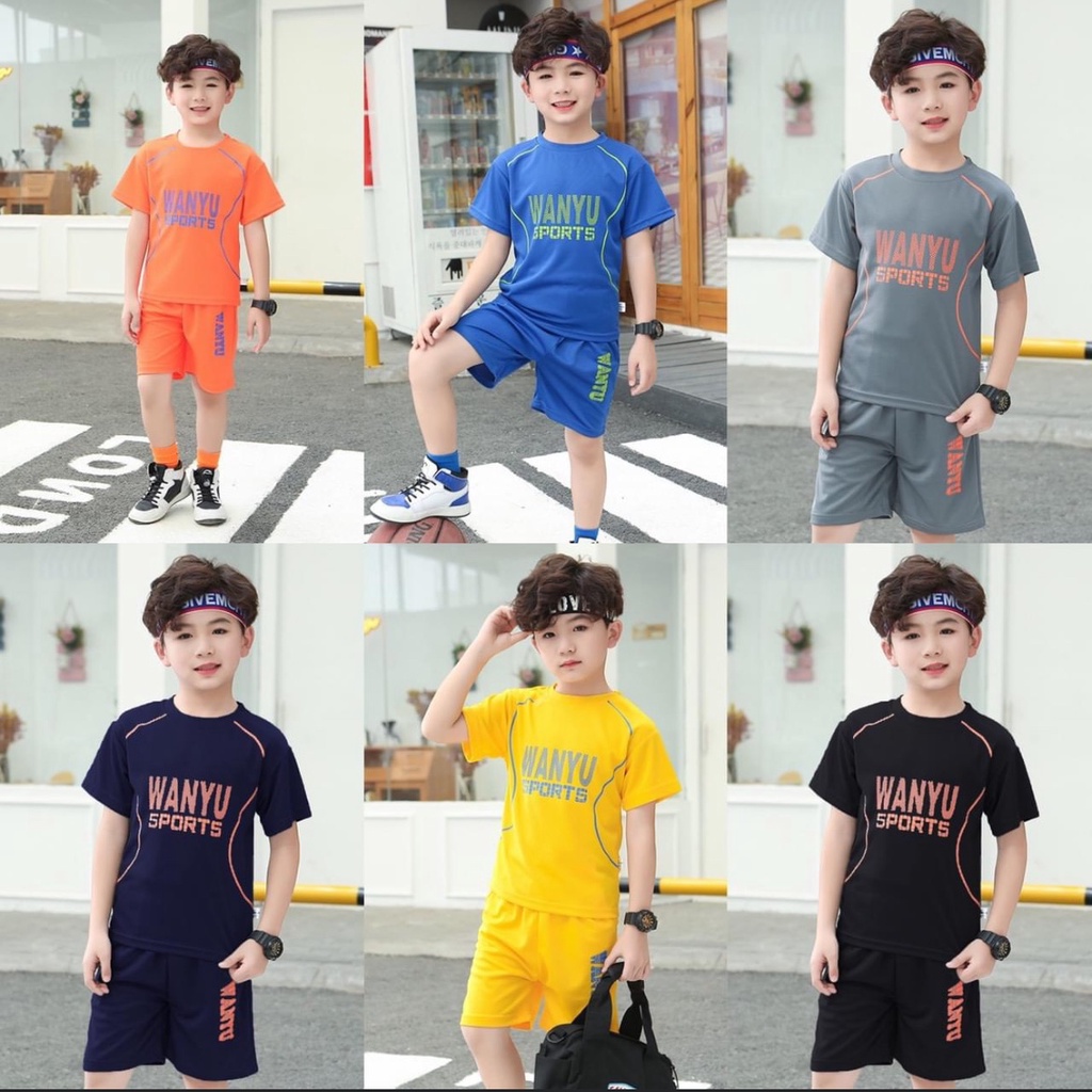 Set bộ quần áo bé trai 15-48kg WANYU thiết kể thể thao năng động. Chất vải thun lạnh QC.